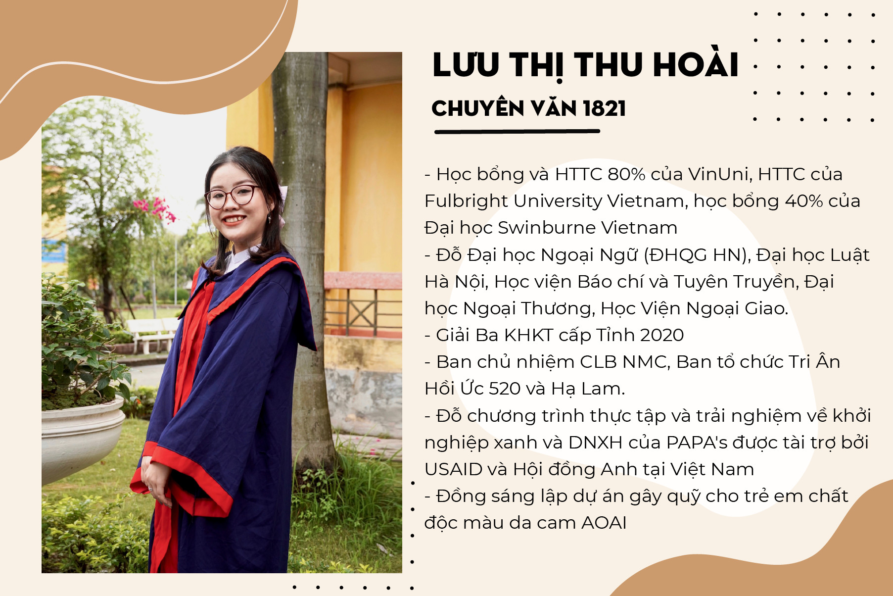 Cô nàng chuyên Văn đỗ hàng loạt trường top đầu với bảng vàng thành tích học tập và ngoại khoá.